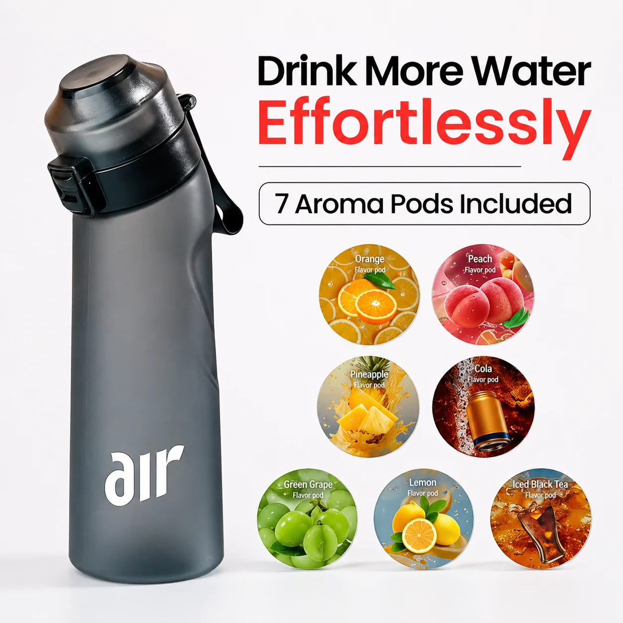 Scented Water Bottle with 7 Flavor Pods – Everything You Need for Better Hydration