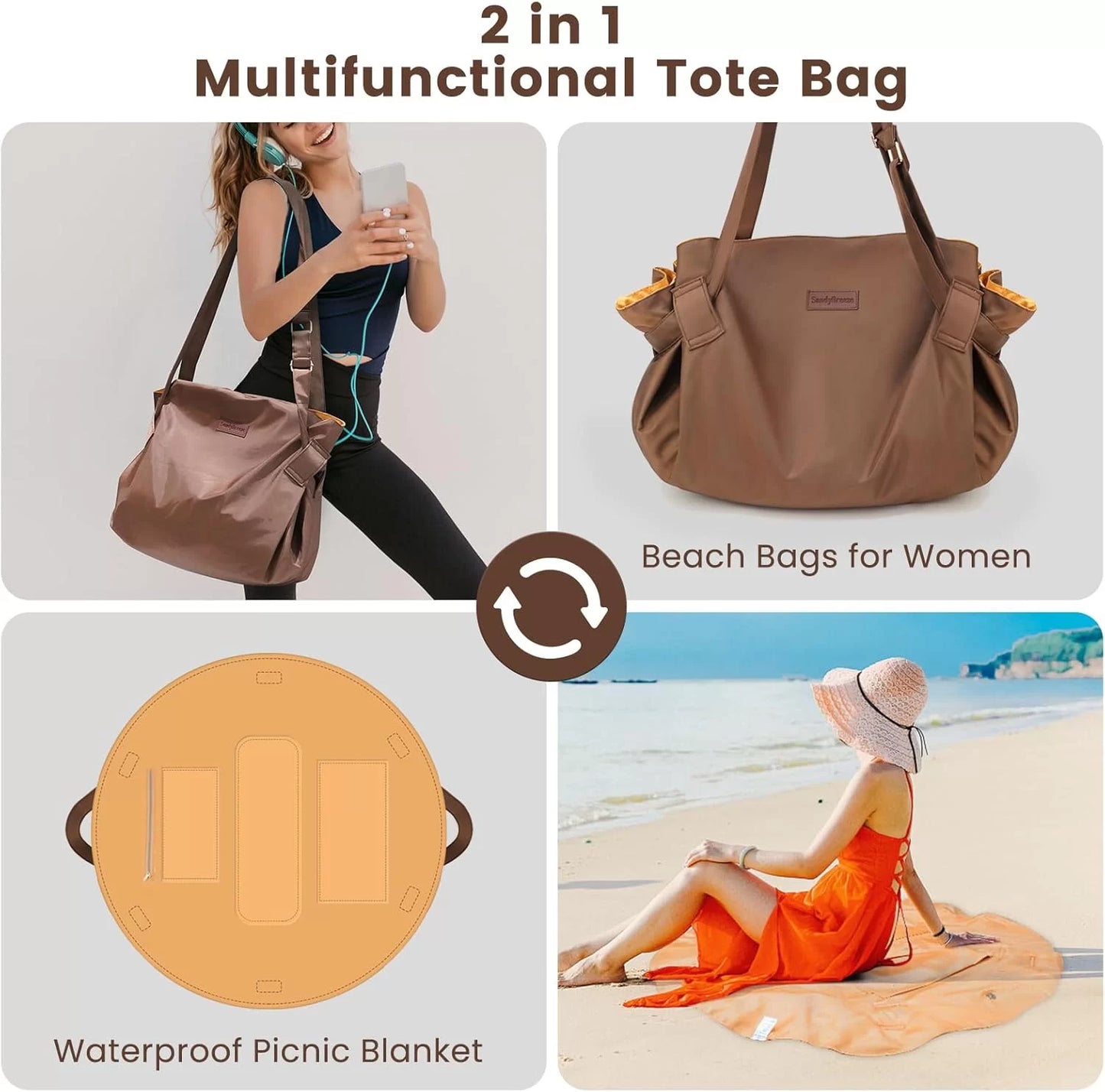 Karynix 2-in-1 Tote Bag – Transformable Travel Bag & Waterproof Camping Mat