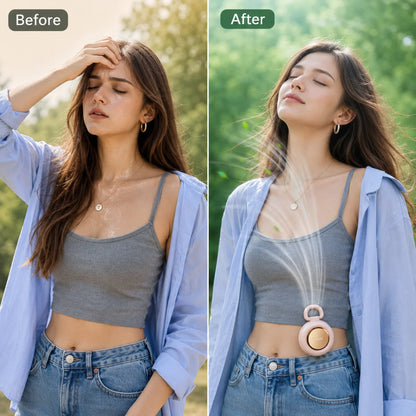 Stay Cool Anywhere – Hands-Free Portable Fan