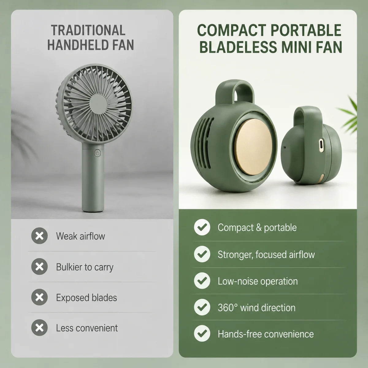 Stay Cool Anywhere – Hands-Free Portable Fan