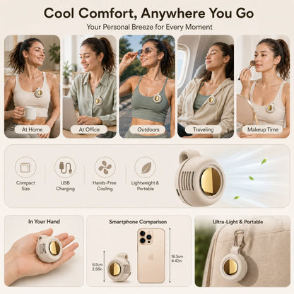 Stay Cool Anywhere – Hands-Free Portable Fan