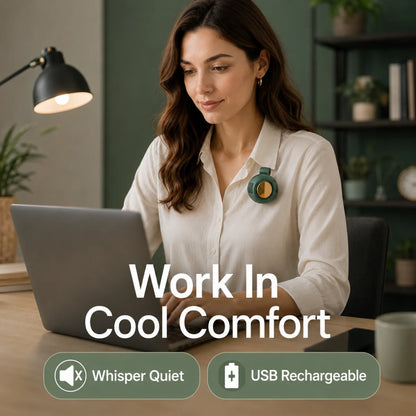 Stay Cool Anywhere – Hands-Free Portable Fan