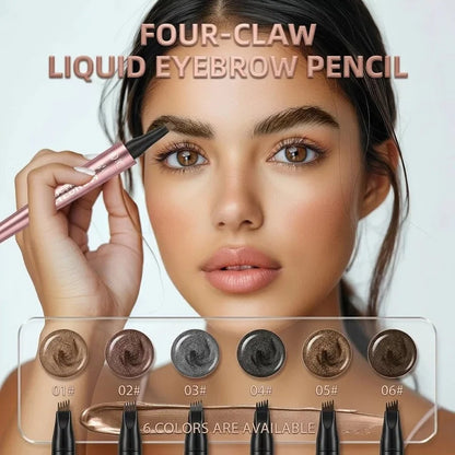 Professional 4-Tip Microblade Eyebrow Pen – 24H Waterproof & Natural Look