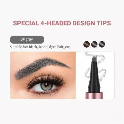 Professional 4-Tip Microblade Eyebrow Pen – 24H Waterproof & Natural Look