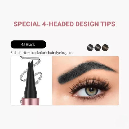 Professional 4-Tip Microblade Eyebrow Pen – 24H Waterproof & Natural Look
