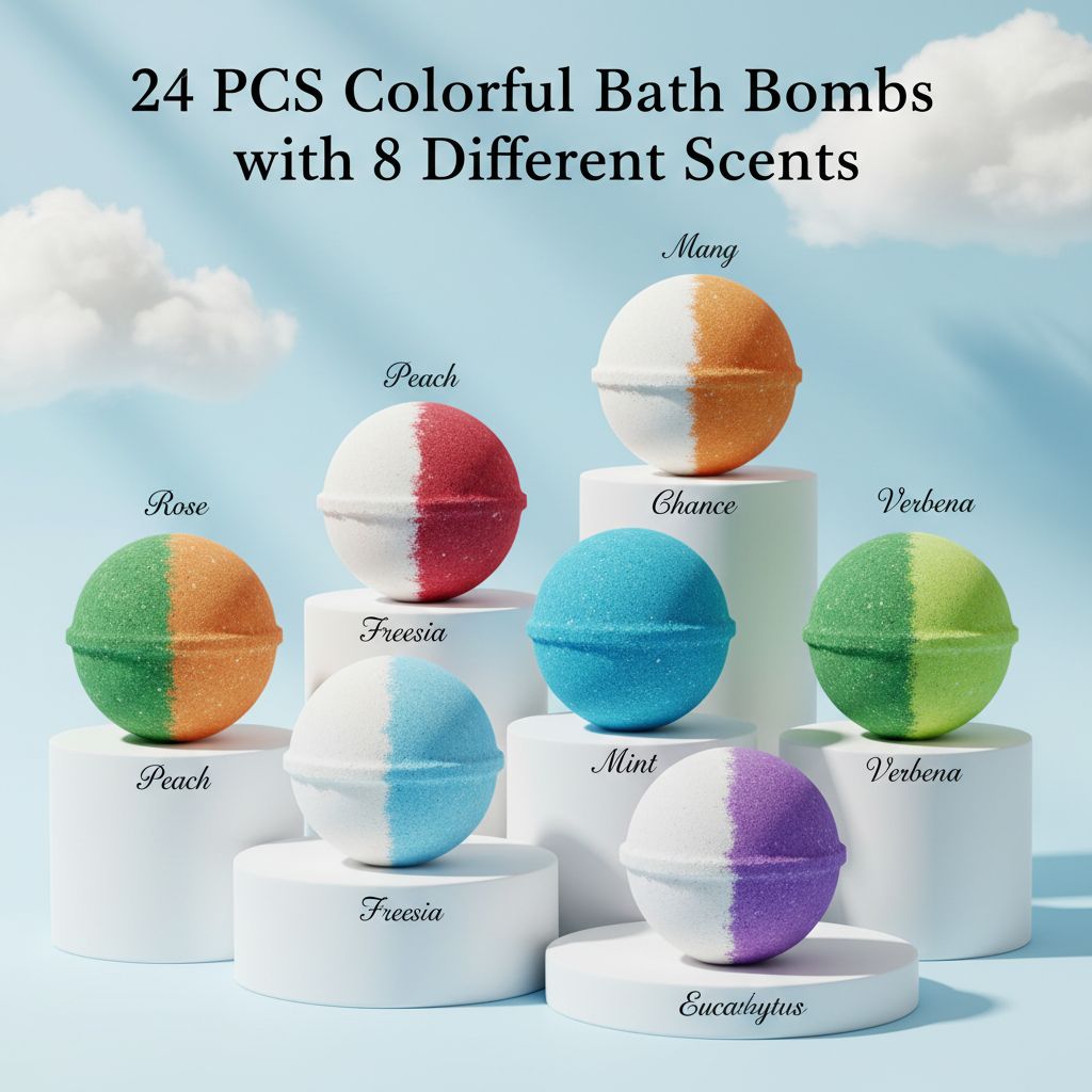 Get the 24-pack bath bomb set at 36% OFF and turn every evening into a show of light and color."