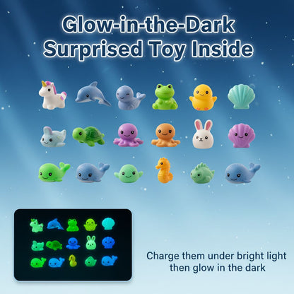 Magic Glow Bath Bombs for Kids - 24 Pack Deluxe Surprise Gift Set