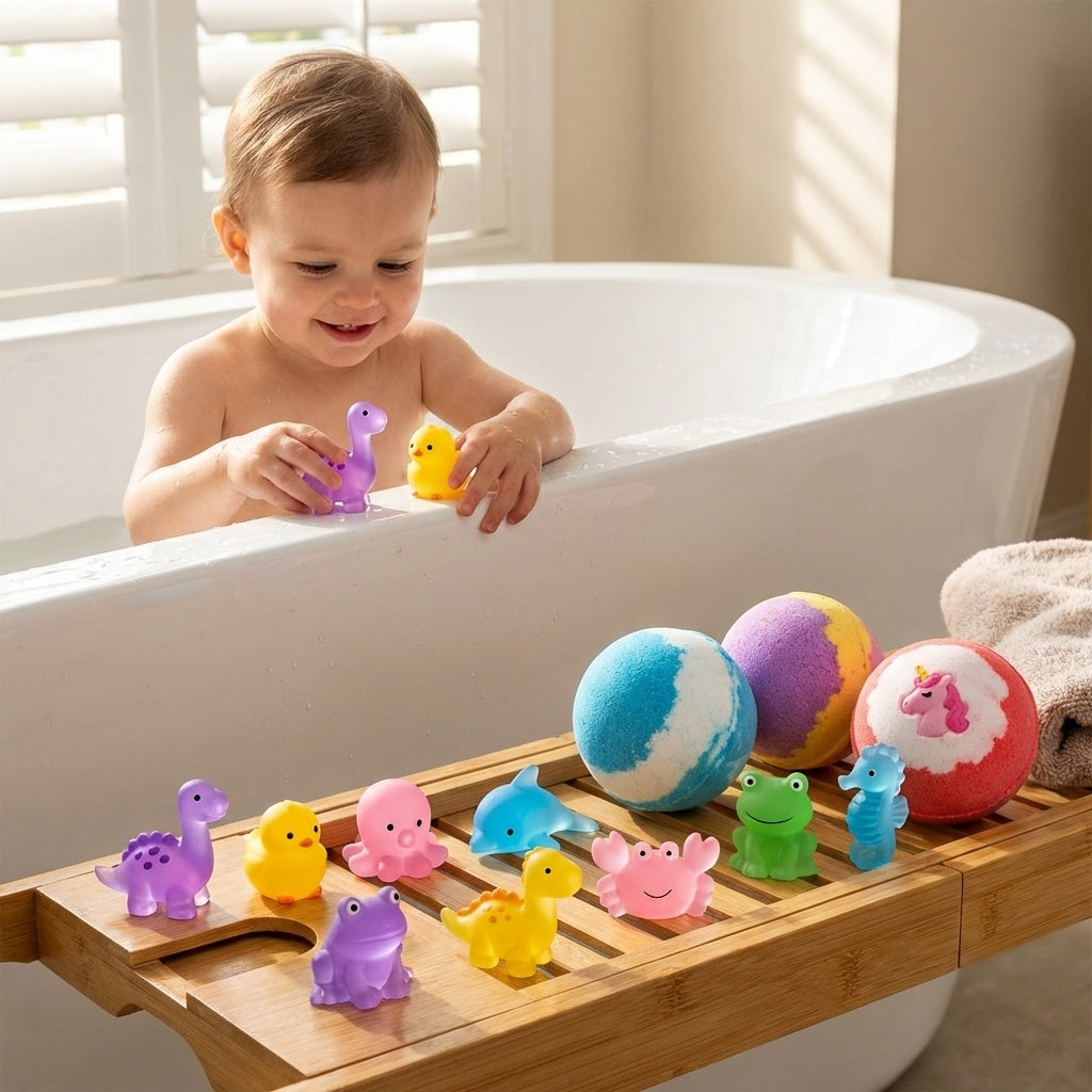 An explosion of vibrant colors and gentle scents. Our bath bombs create thick foam and colorful rainbows without staining the tub or sensitive skin."